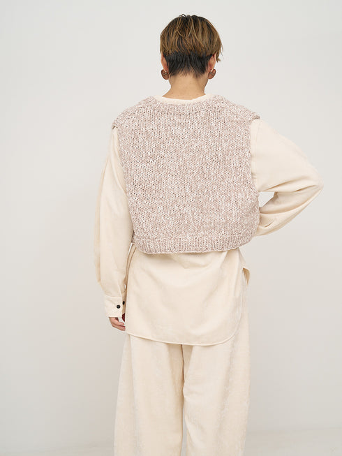 MIX HAND KNIT VEST /Y254-91117